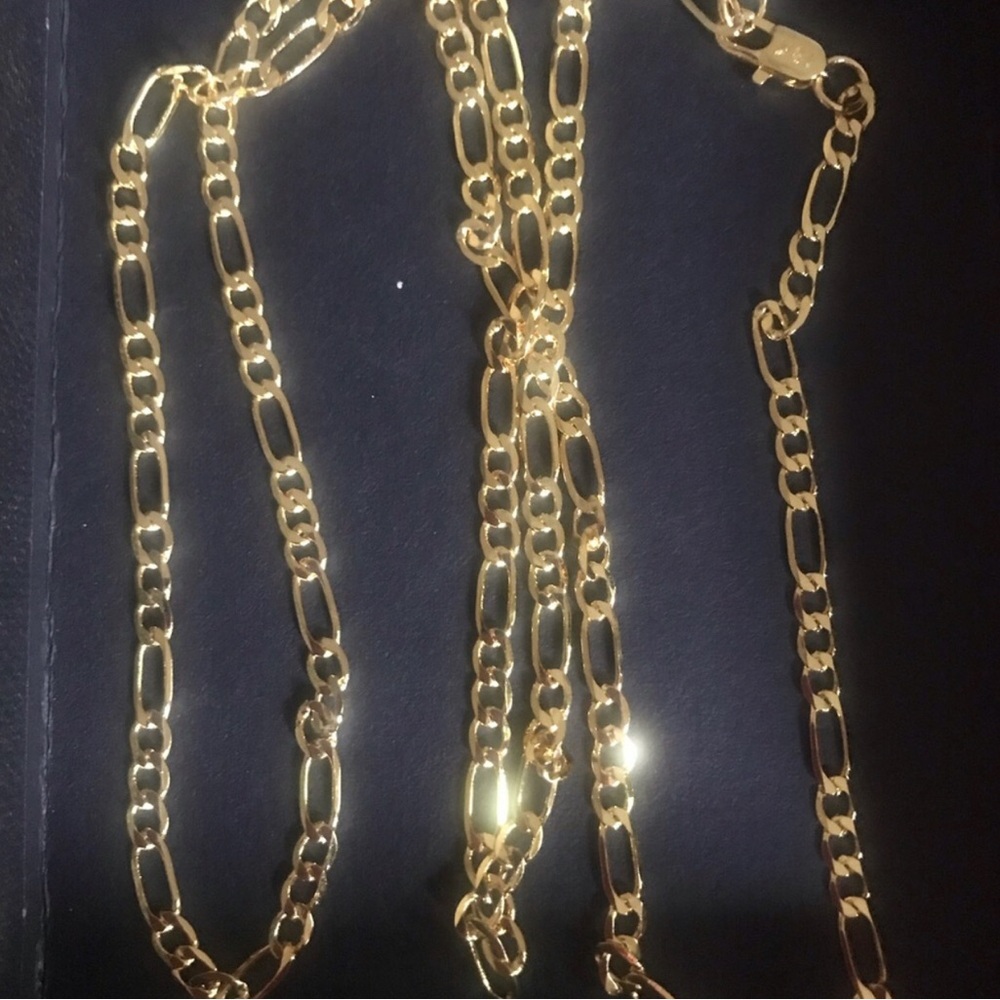 Gold Figaro Chain Necklace - 30”